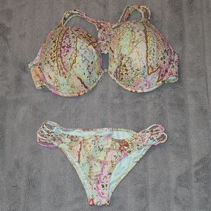 Victoria's Secret Multicolor Cheeky Bikini - Top size 36DD/Bottom size XS